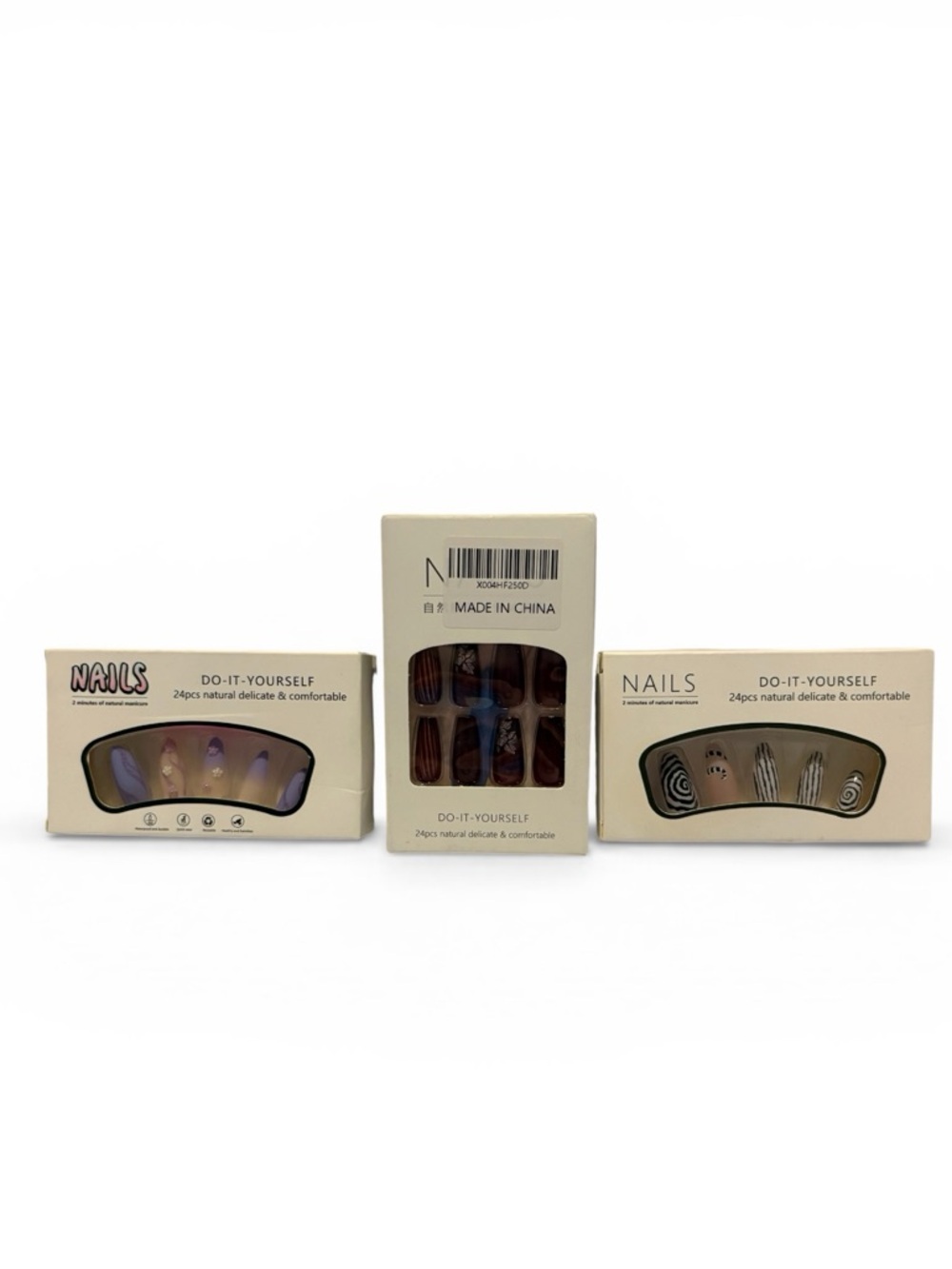 Do-It-Yourself Press-On Nail Sets - Neutral & Patterned